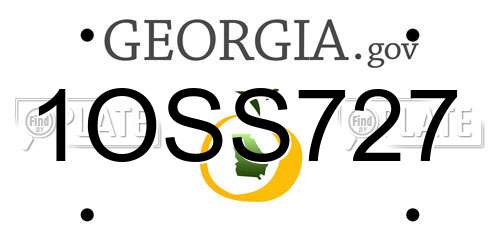 1OSS727 Georgia License Plate