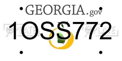 1OSS772 Georgia License Plate