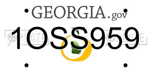 1OSS959 Georgia License Plate
