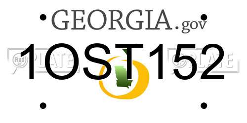 1OST152 Georgia License Plate