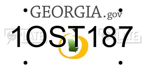 1OST187 Georgia License Plate