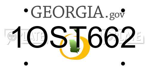 1OST662 Georgia License Plate