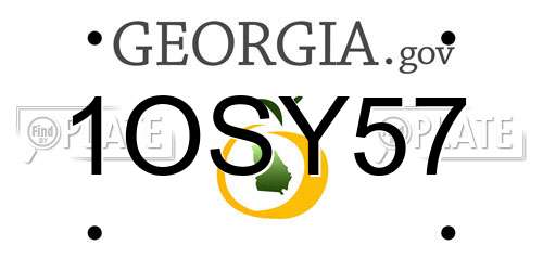 1OSY57 Georgia License Plate