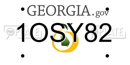 1OSY82 Georgia License Plate