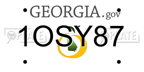 1OSY87 Georgia License Plate