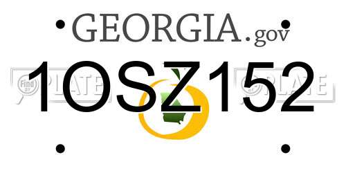 1OSZ152 Georgia License Plate