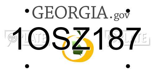 1OSZ187 Georgia License Plate