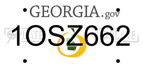 1OSZ662 Georgia License Plate