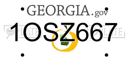 1OSZ667 Georgia License Plate