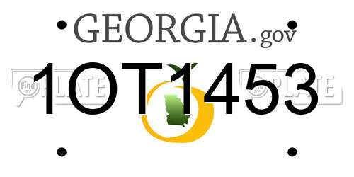 1OT1453 Georgia License Plate