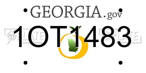 1OT1483 Georgia License Plate