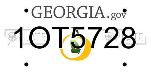 1OT5728 Georgia License Plate