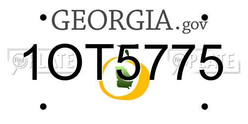 1OT5775 Georgia License Plate