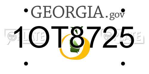 1OT8725 Georgia License Plate