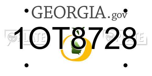 1OT8728 Georgia License Plate