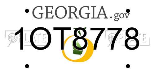 1OT8778 Georgia License Plate