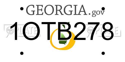 1OTB278 Georgia License Plate