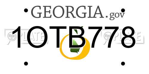 1OTB778 Georgia License Plate