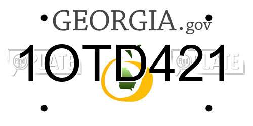1OTD421 Georgia License Plate