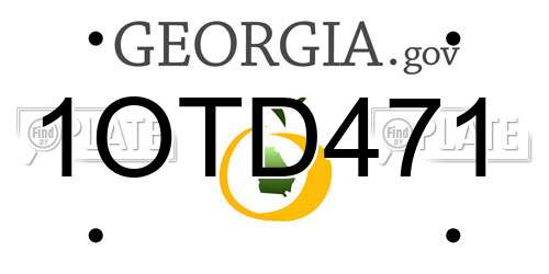 1OTD471 Georgia License Plate