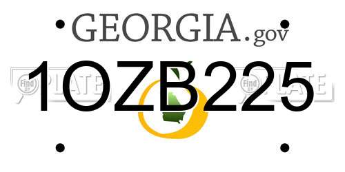 1OZB225 Georgia License Plate