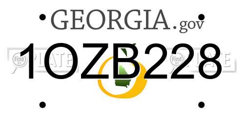 1OZB228 Georgia License Plate