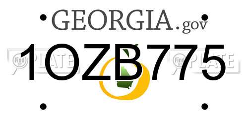 1OZB775 Georgia License Plate