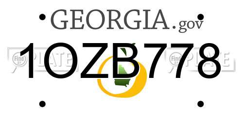 1OZB778 Georgia License Plate