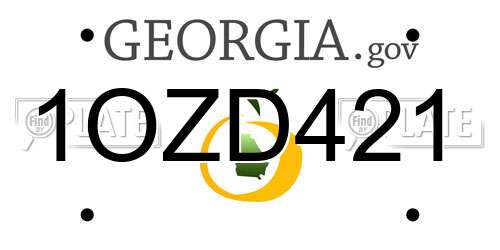 1OZD421 Georgia License Plate