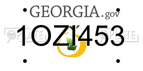 1OZI453 Georgia License Plate
