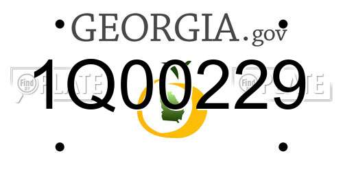 1Q00229 Georgia License Plate