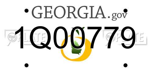 1Q00779 Georgia License Plate