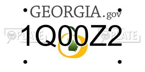 1Q00Z2 Georgia License Plate