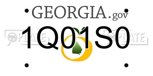 1Q01S0 Georgia License Plate