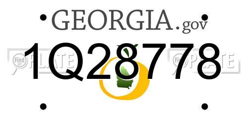 1Q28778 Georgia License Plate