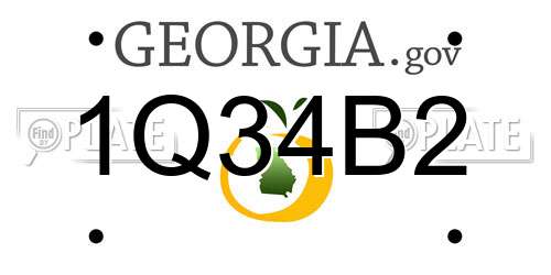 1Q34B2 Georgia License Plate