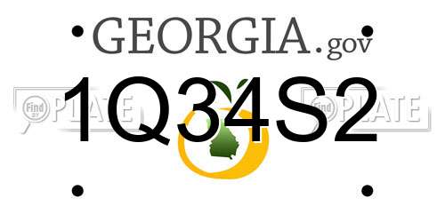 1Q34S2 Georgia License Plate