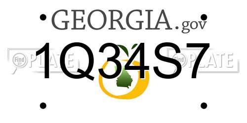 1Q34S7 Georgia License Plate
