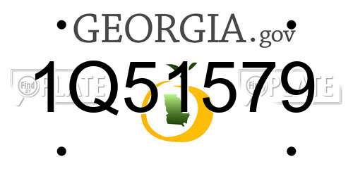 1Q51579 Georgia License Plate