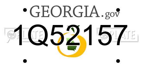 1Q52157 Georgia License Plate