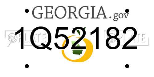 1Q52182 Georgia License Plate