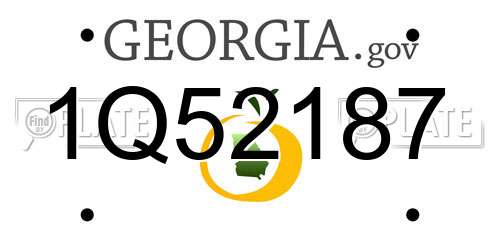 1Q52187 Georgia License Plate