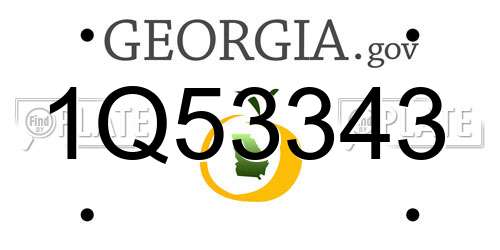 1Q53343 Georgia License Plate