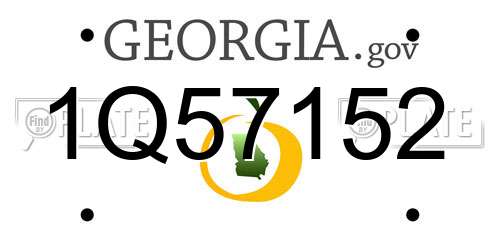 1Q57152 Georgia License Plate