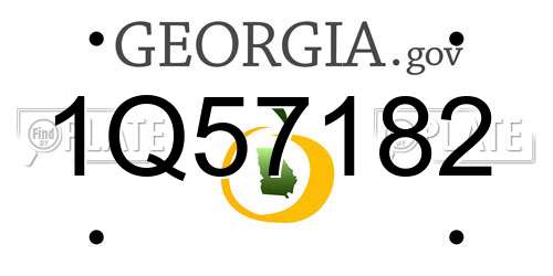 1Q57182 Georgia License Plate