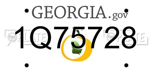 1Q75728 Georgia License Plate