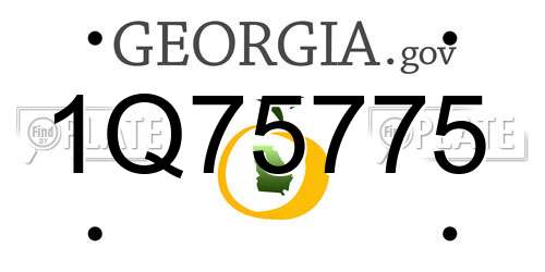 1Q75775 Georgia License Plate