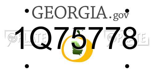 1Q75778 Georgia License Plate