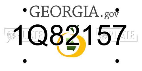 1Q82157 Georgia License Plate