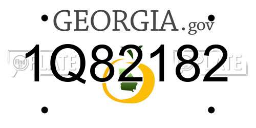 1Q82182 Georgia License Plate